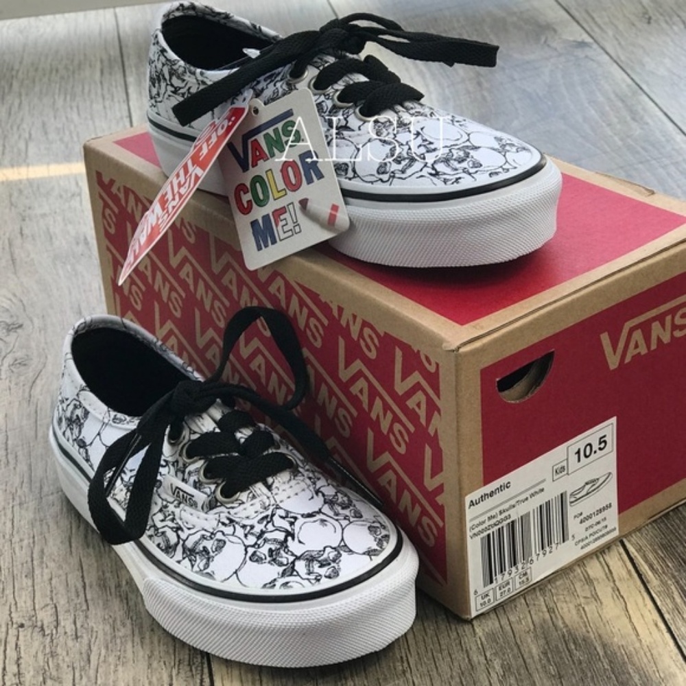 VANS Authentic Color Me Skulls White Kids AUTHENTI - Picture 4 of 6